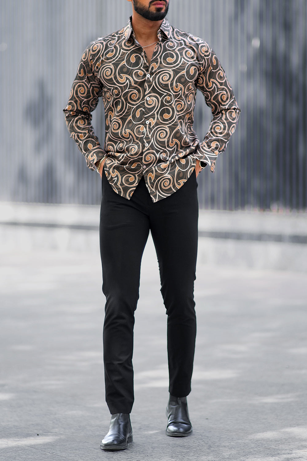 Retro Brown Paisley Shirt