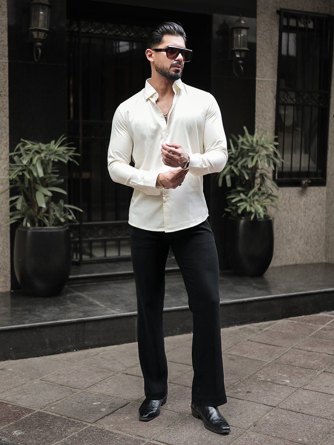 Classic Cream - Cotton Satin Shirt