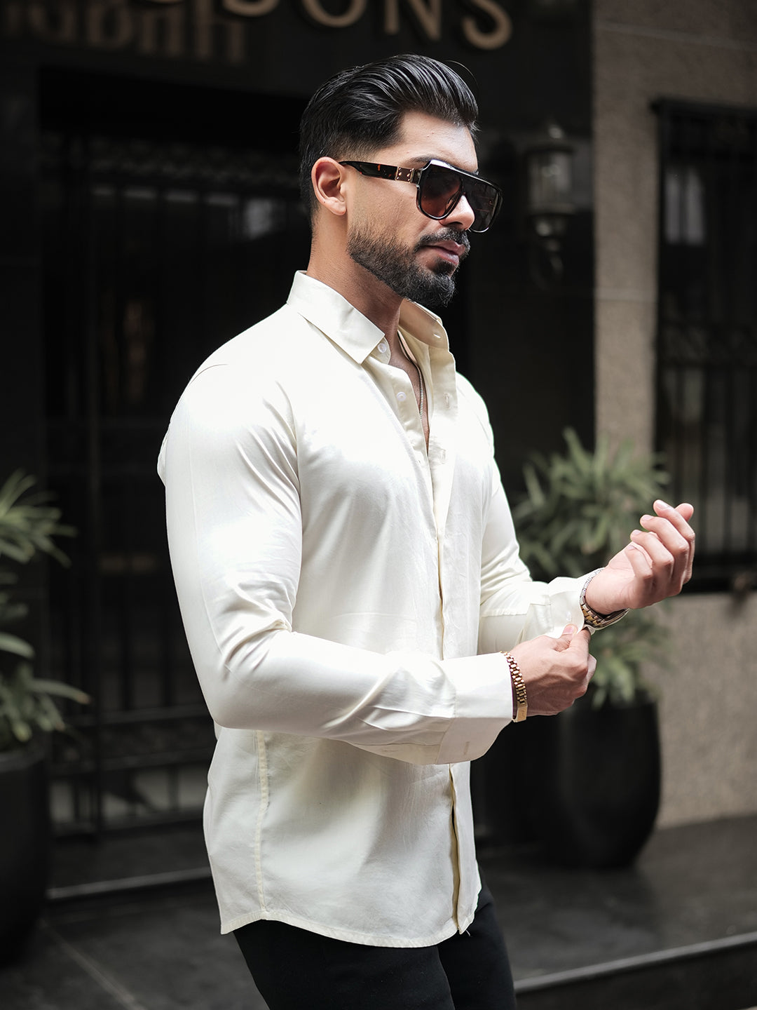 Classic Cream - Cotton Satin Shirt