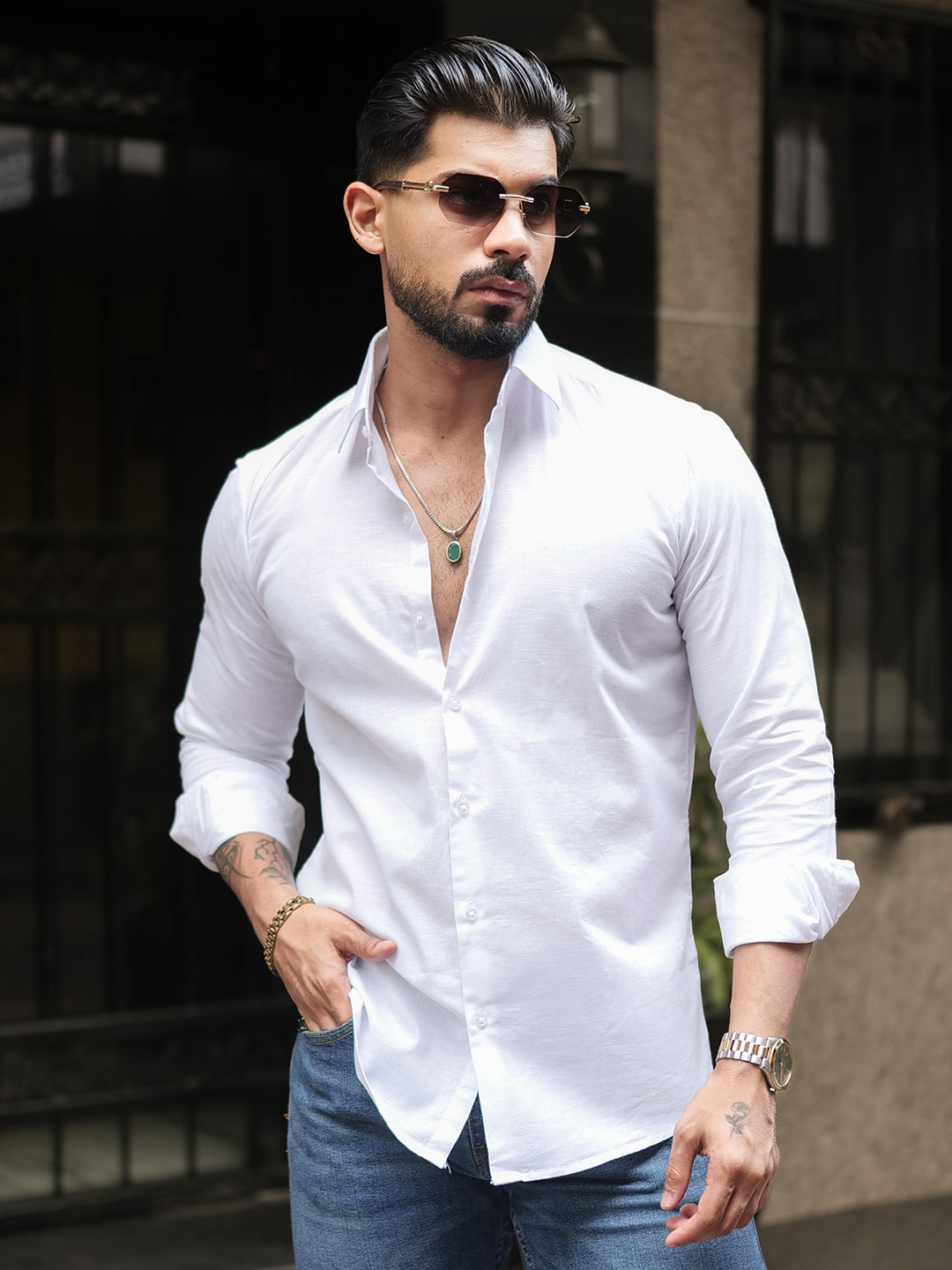 White - Italian Linen Shirt