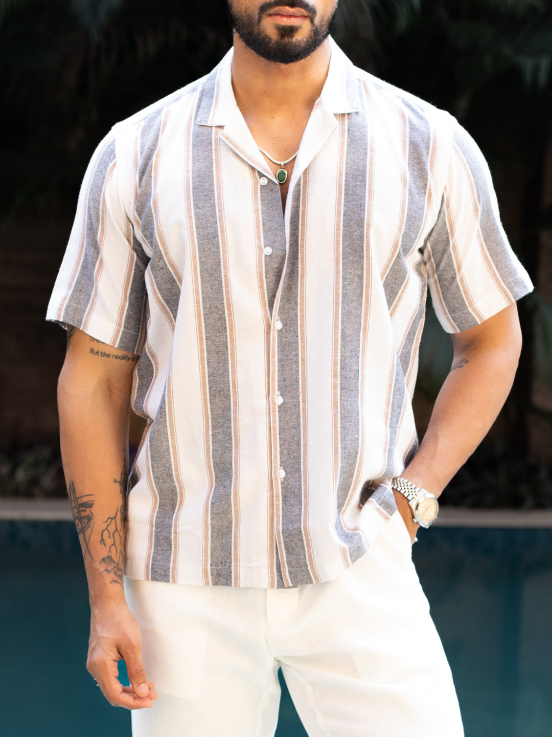 Milange Striped Shirt - Oversized