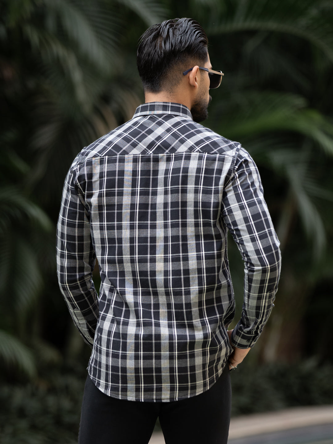 Black Plaid Check Shirt