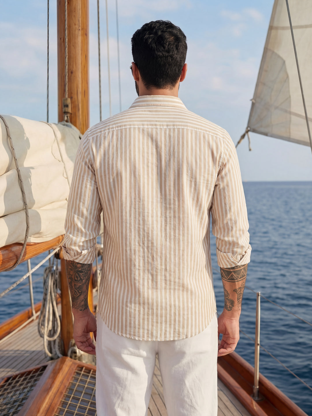 Brown Thin Stripe Shirt