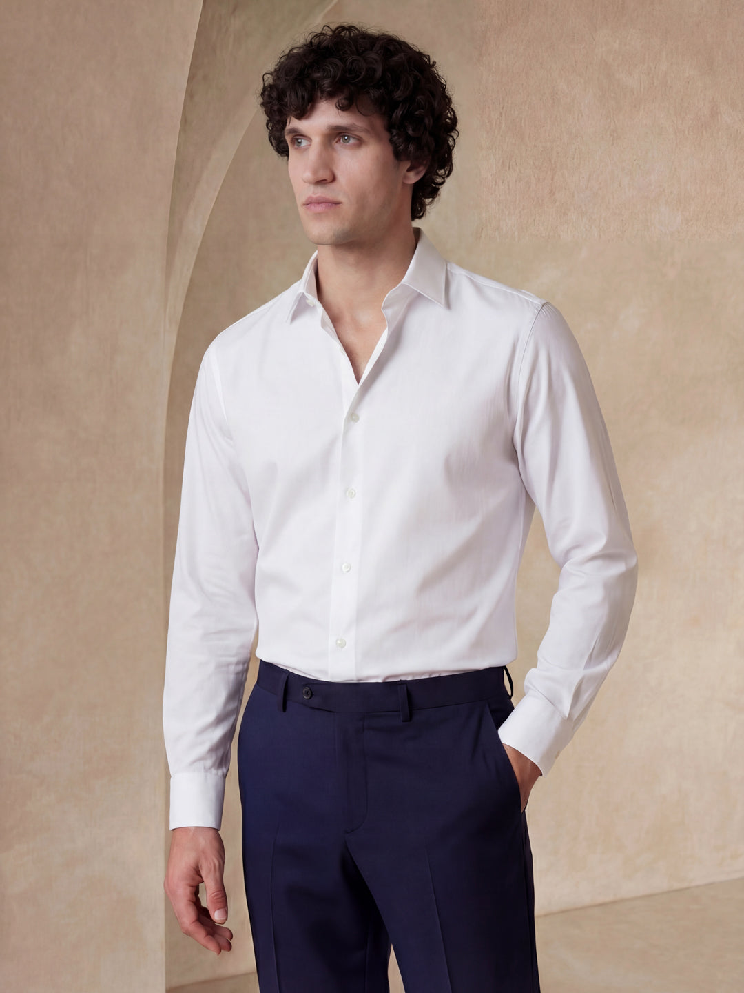 White Regular Solid Shirt