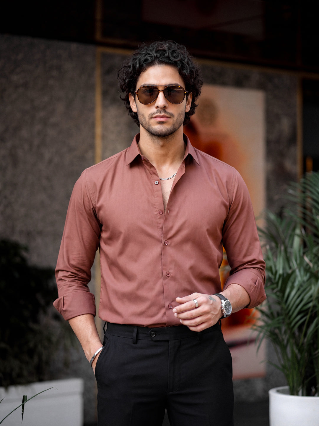 Rust Cotton Shirt