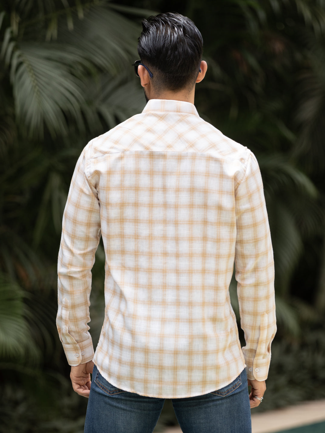 Yellow Minimal Check Shirt