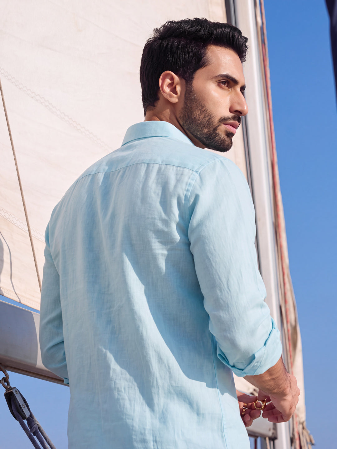 Aqua Linen Shirt