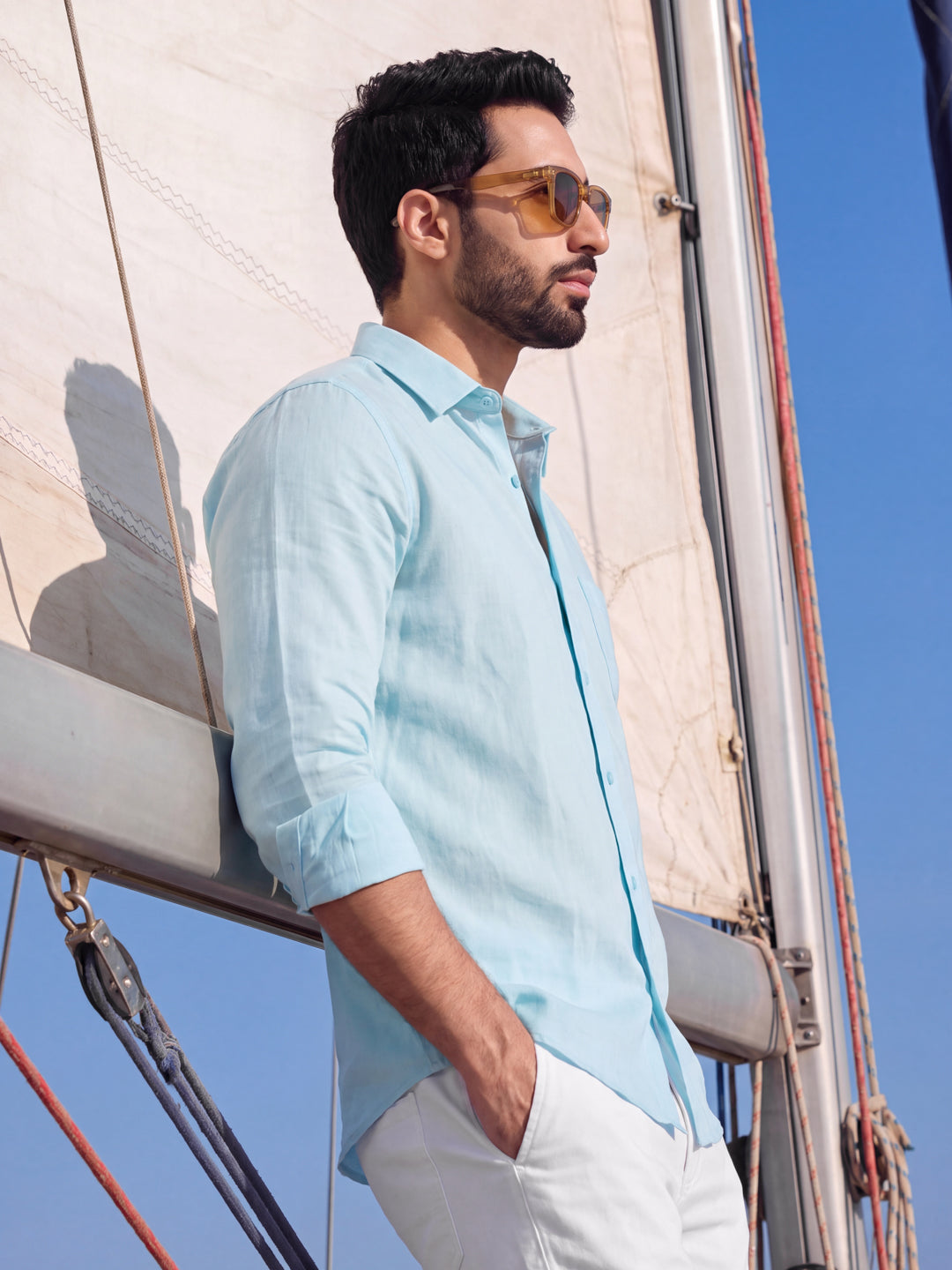 Aqua Linen Shirt