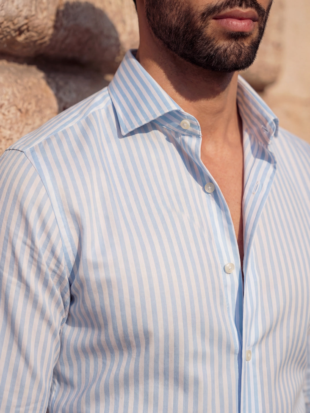 Blue Striped Cotton Shirt