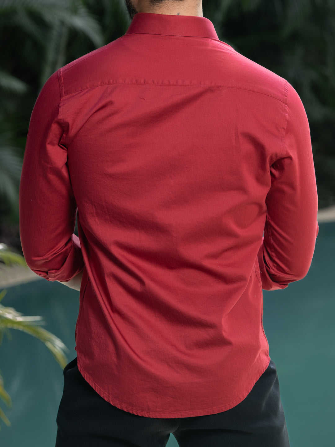 Maroon Regular Solid Shirt