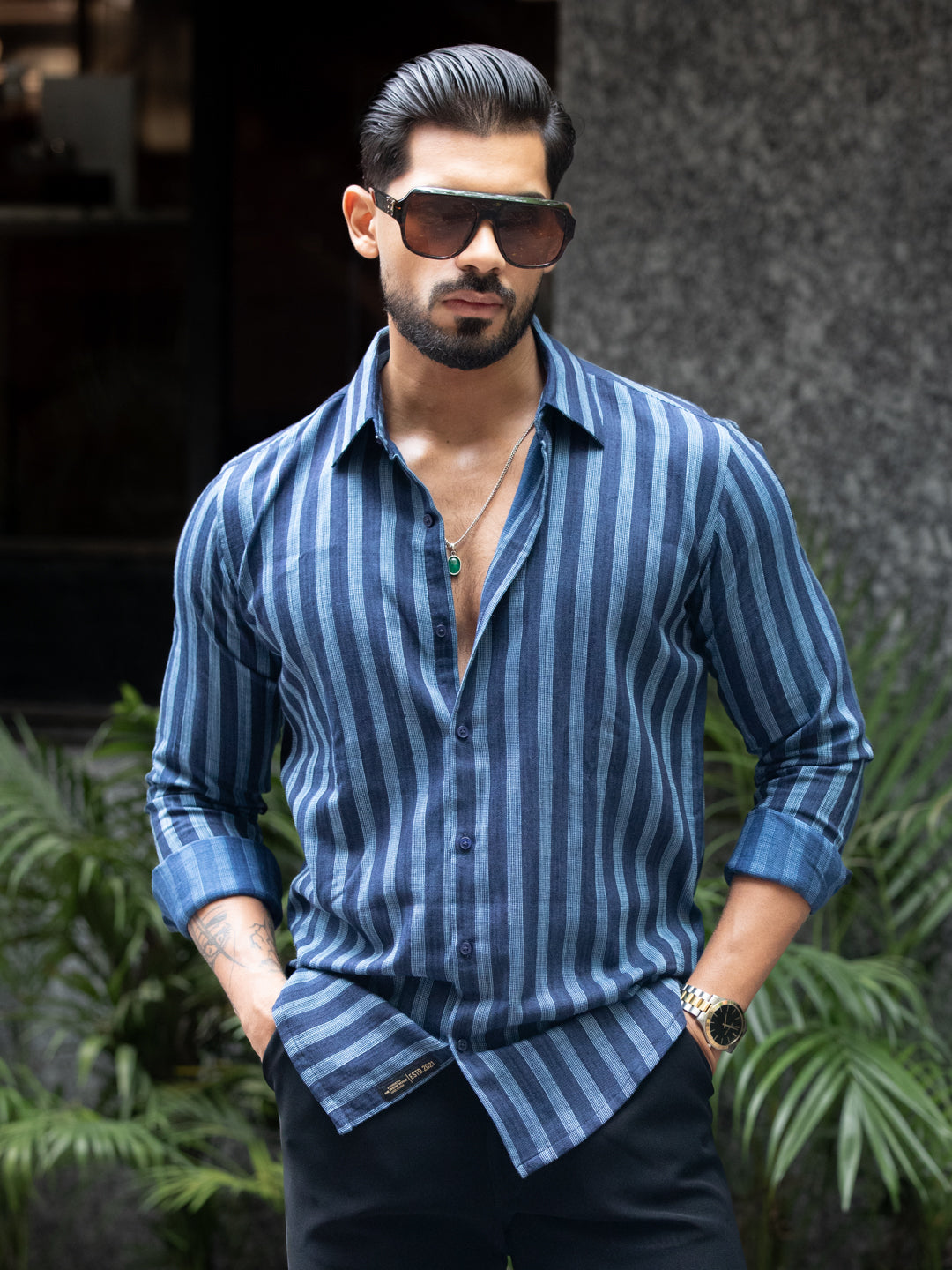 Coral Striped Shirt