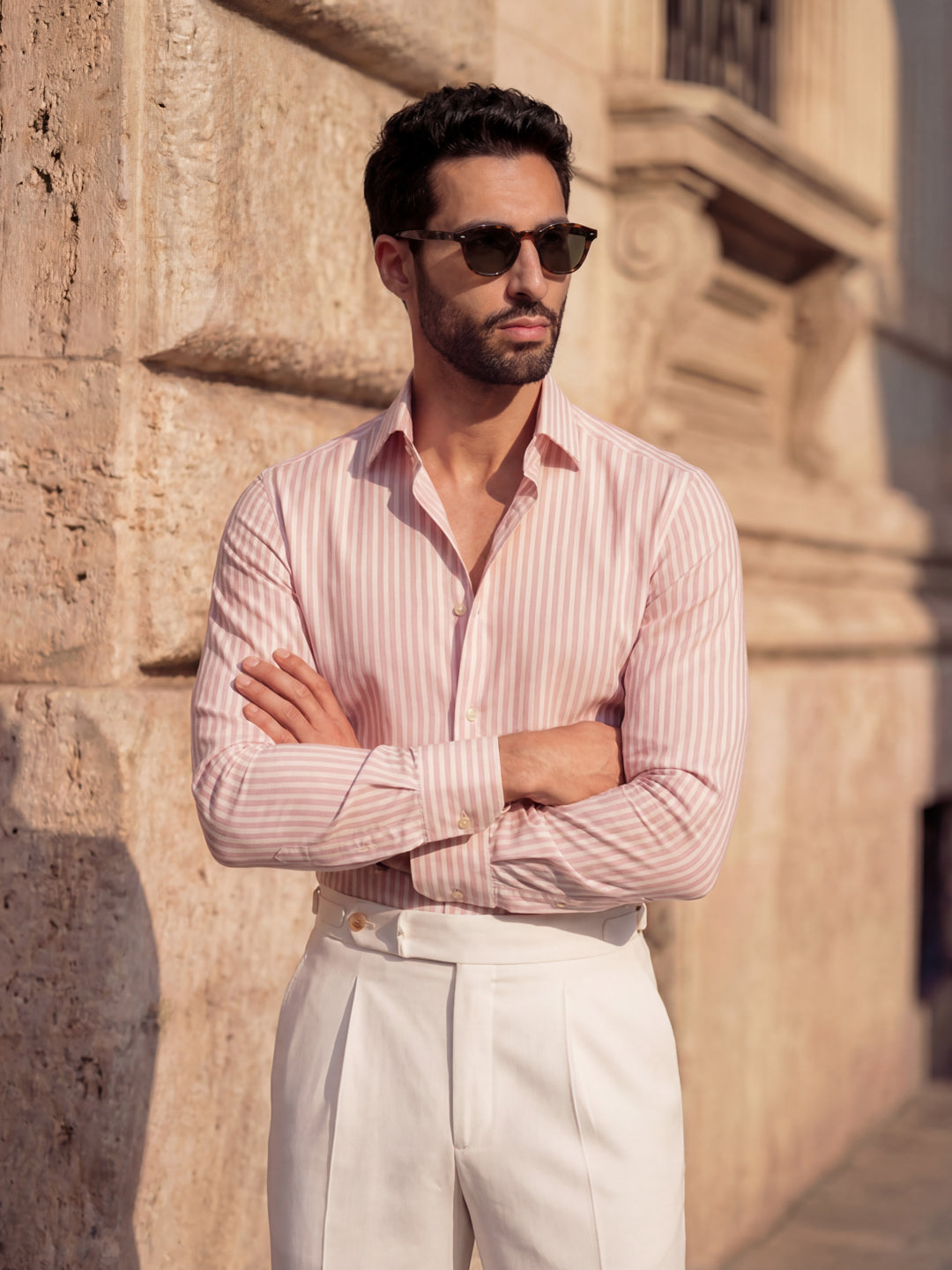 Pink Striped Cotton Shirt