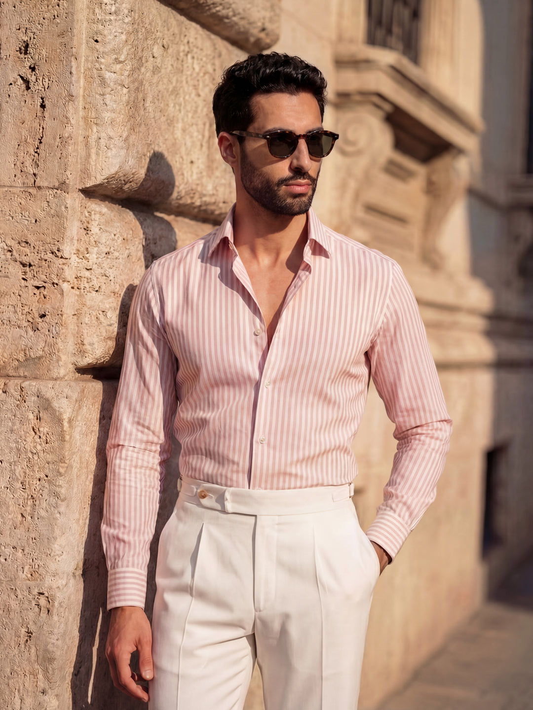 Pink Striped Cotton Shirt