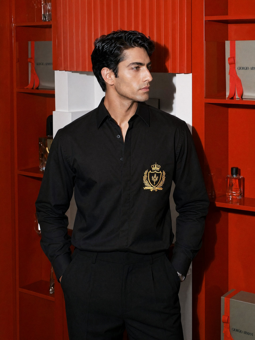 Black emblem shirt
