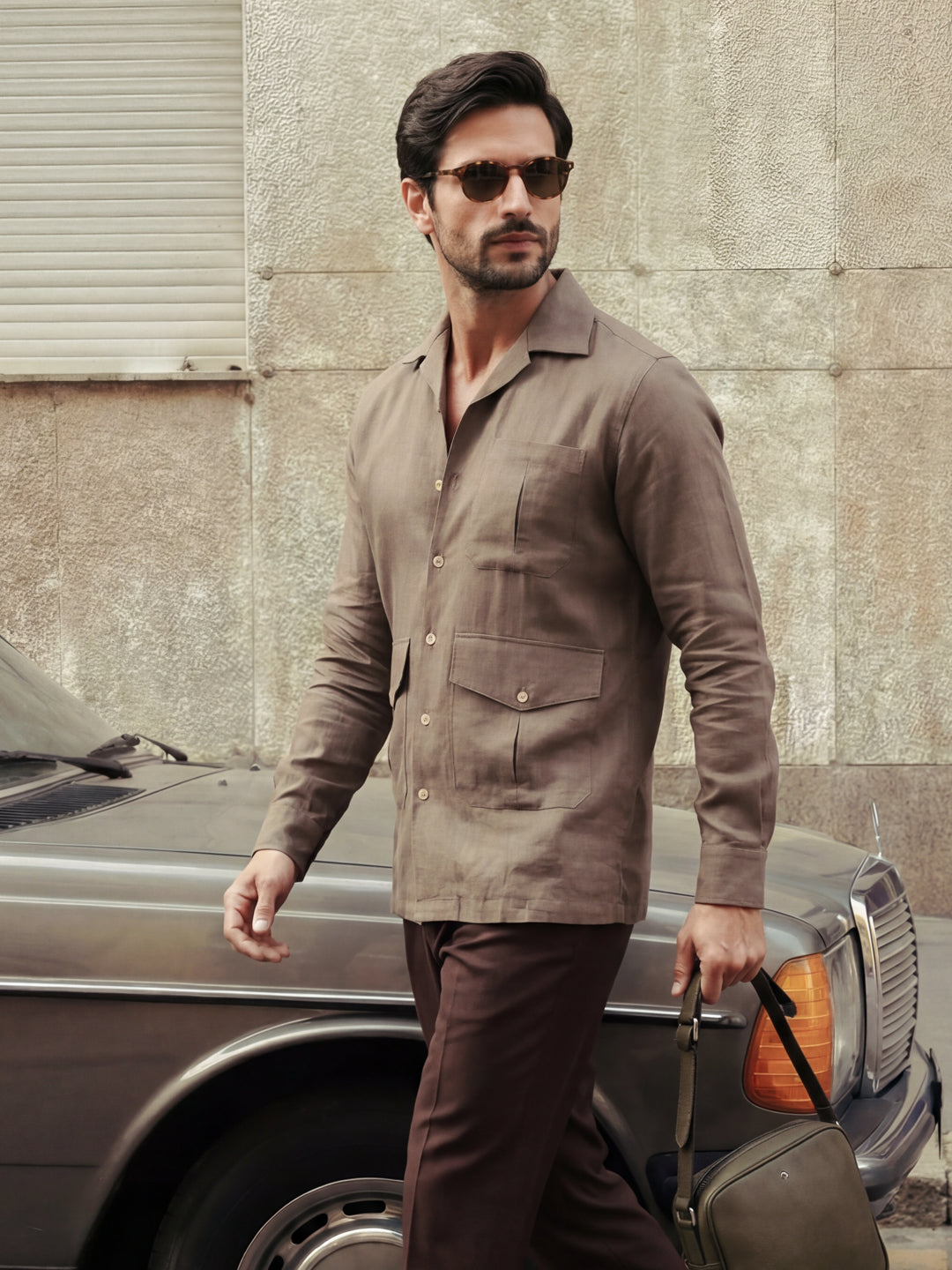 Brown Italian Linen Shirt