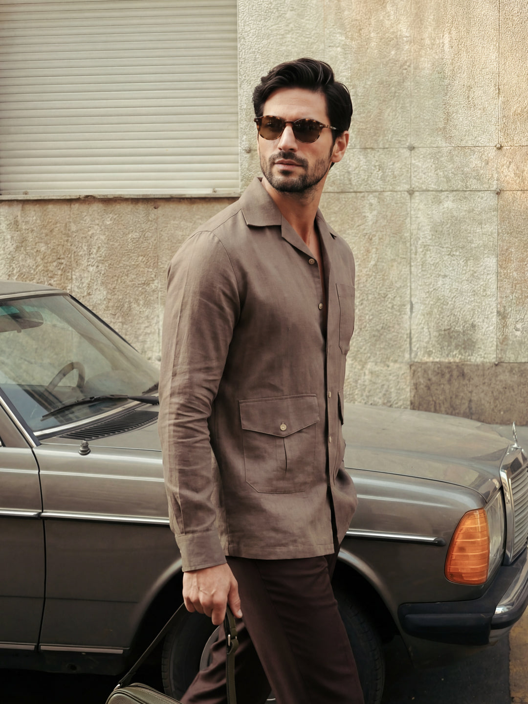 Brown Italian Linen Shirt