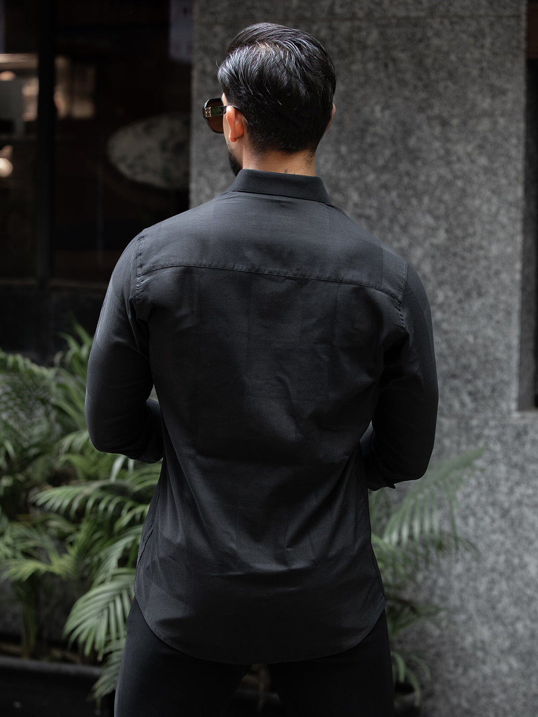 Black Macro Check Shirt