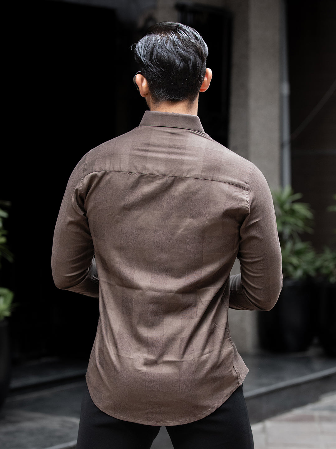 Brown Micro Check Shirt