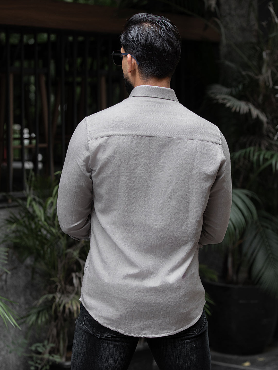 Grey Cut Pocket Shirt