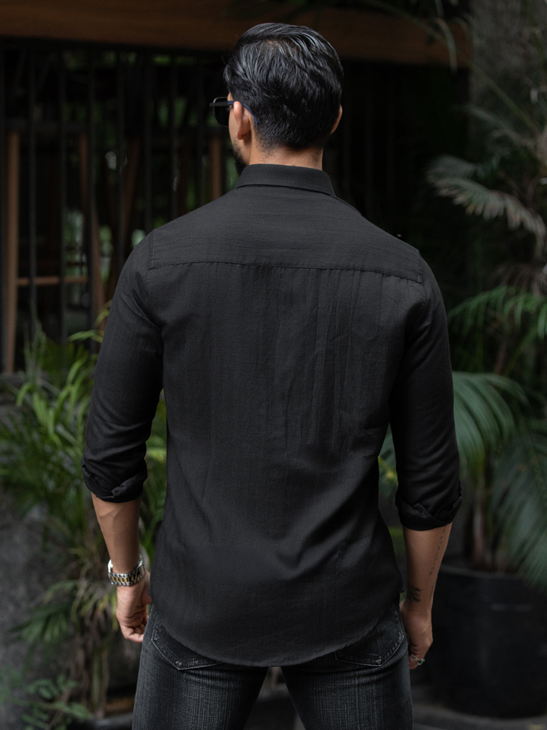 Black Cut Pocket Shirt