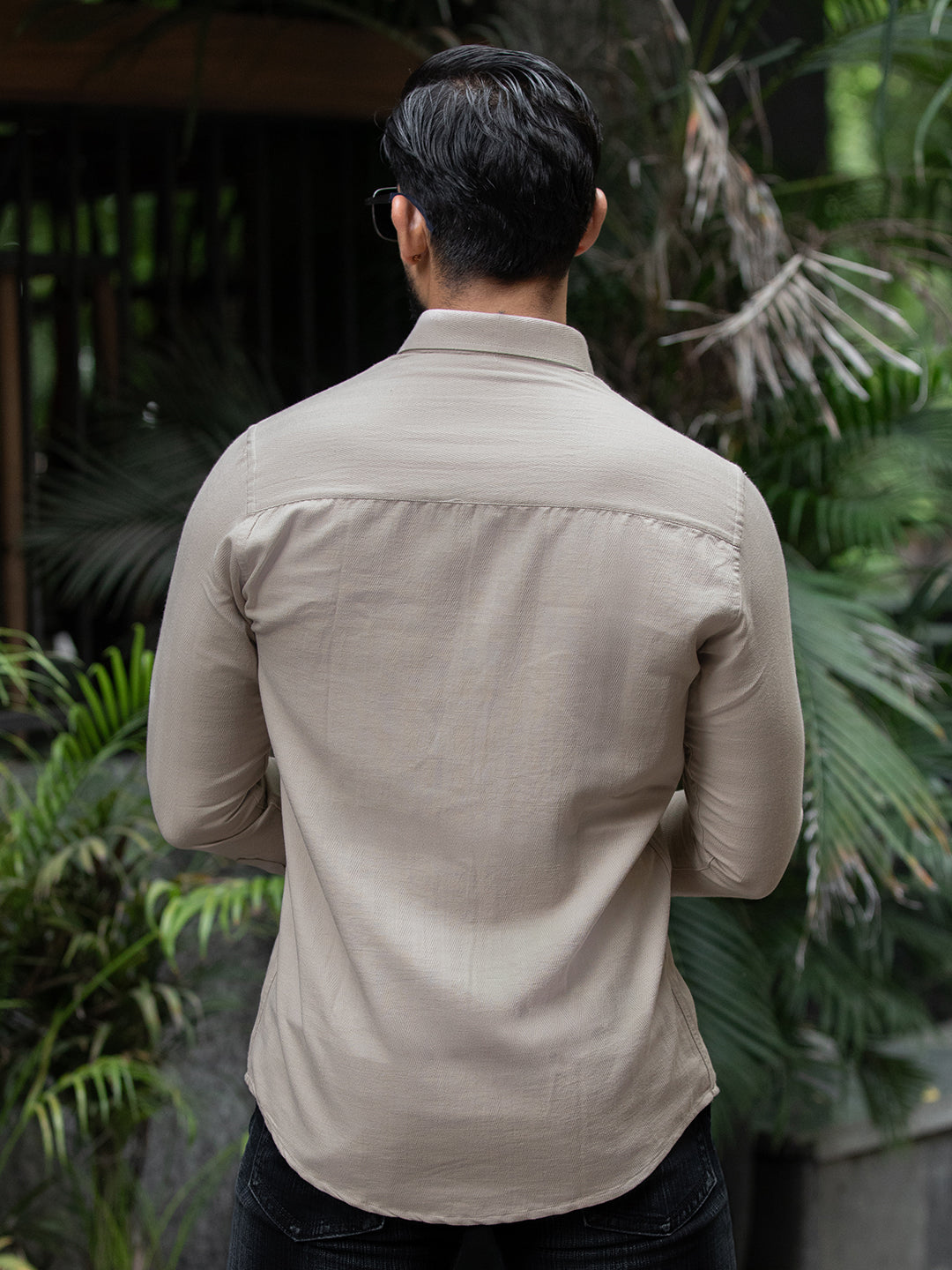 Beige Cut Pocket Shirt