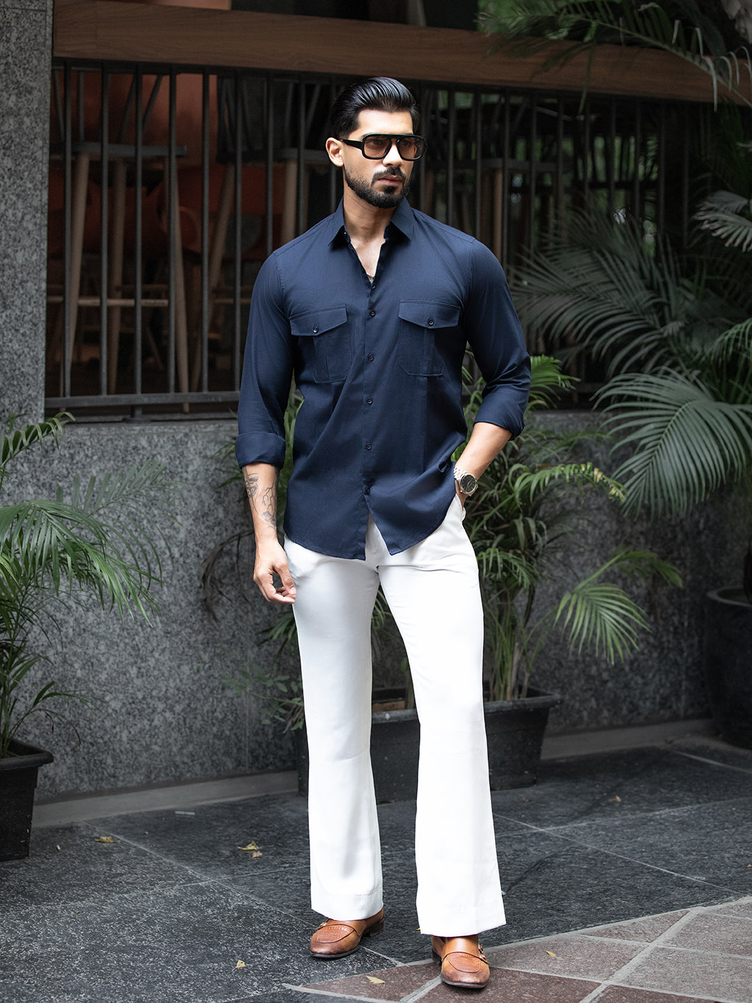 Navy Double Pocket