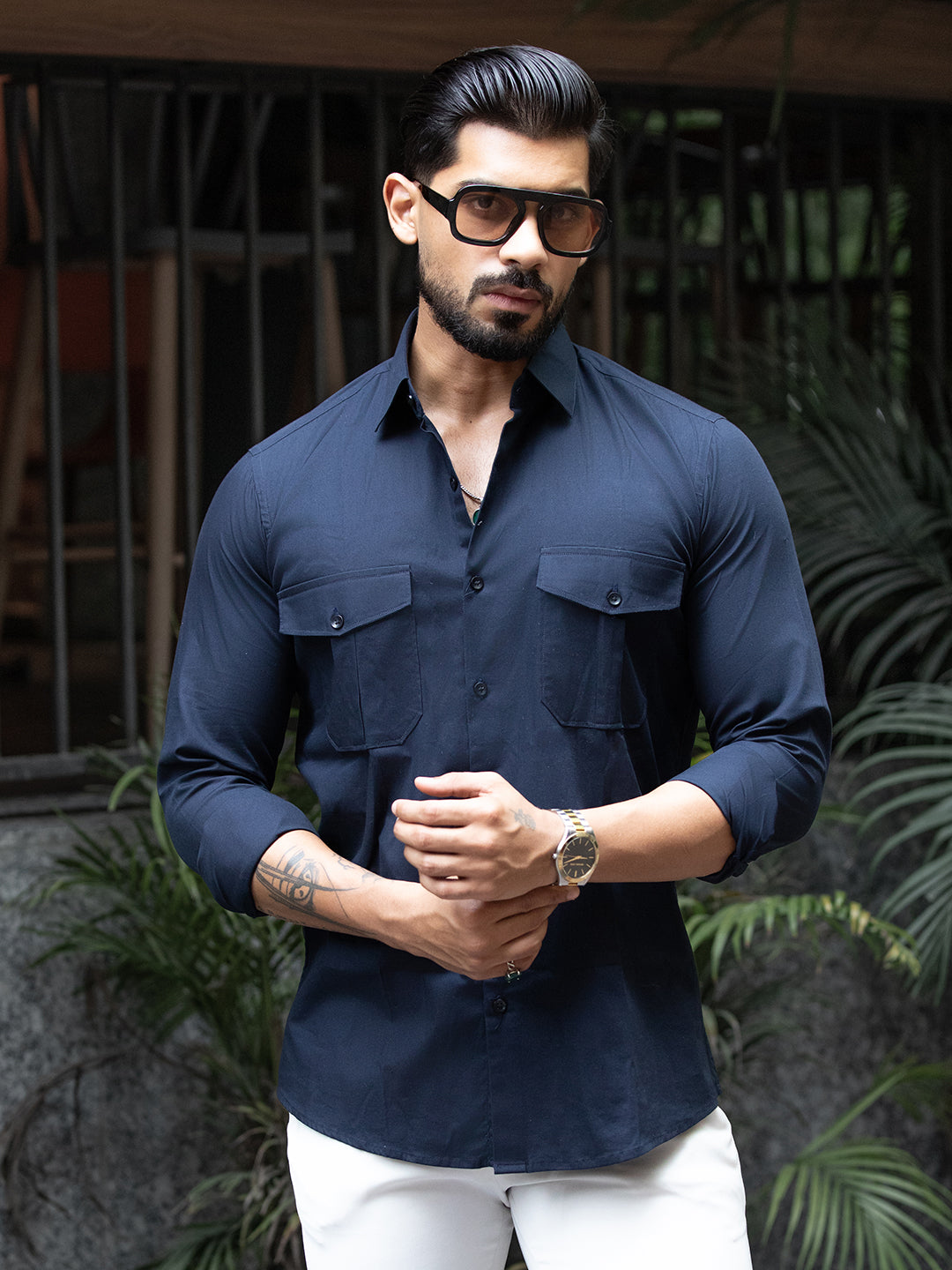 Navy Double Pocket