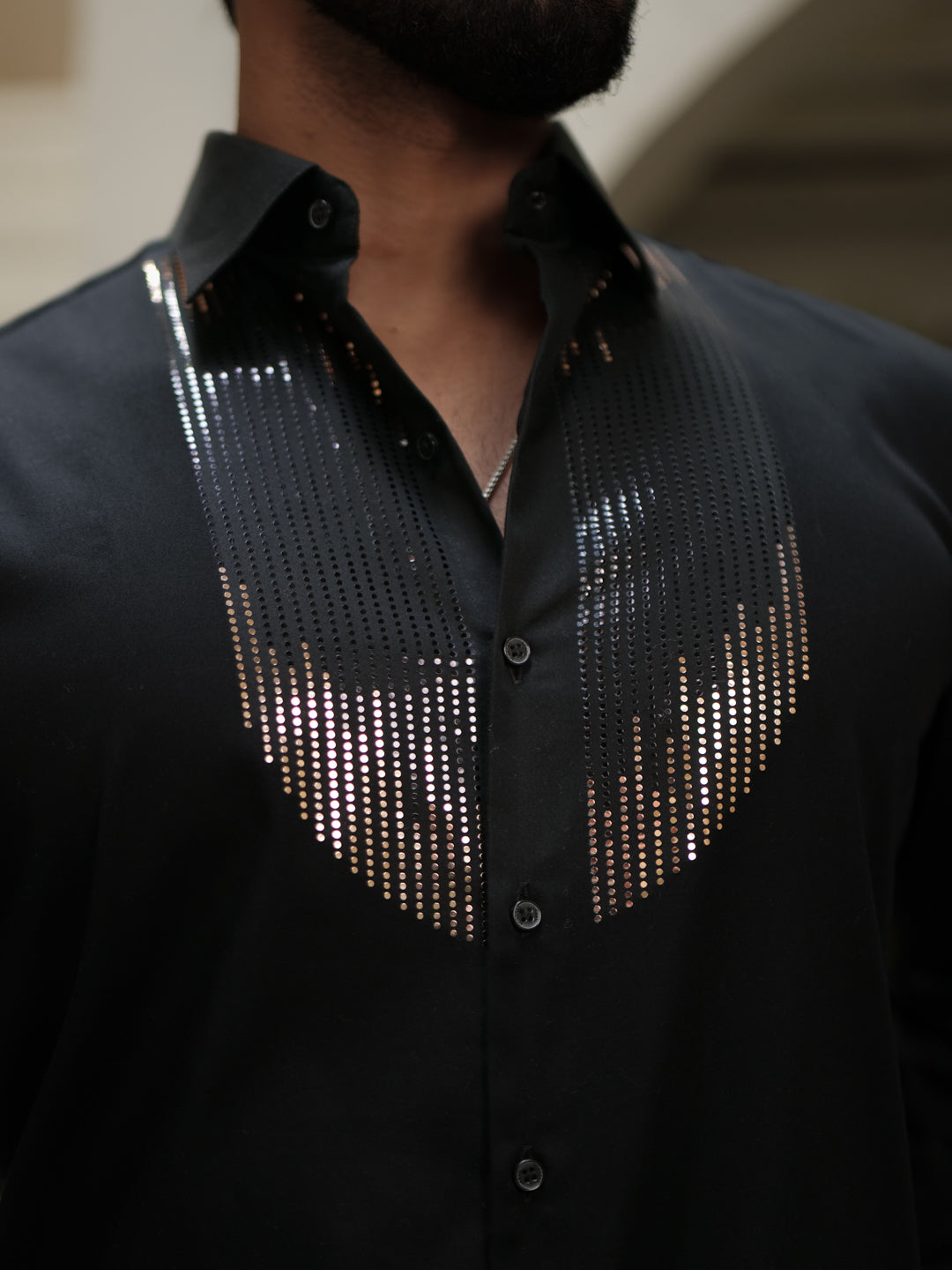 Black Stone Patch Shirt