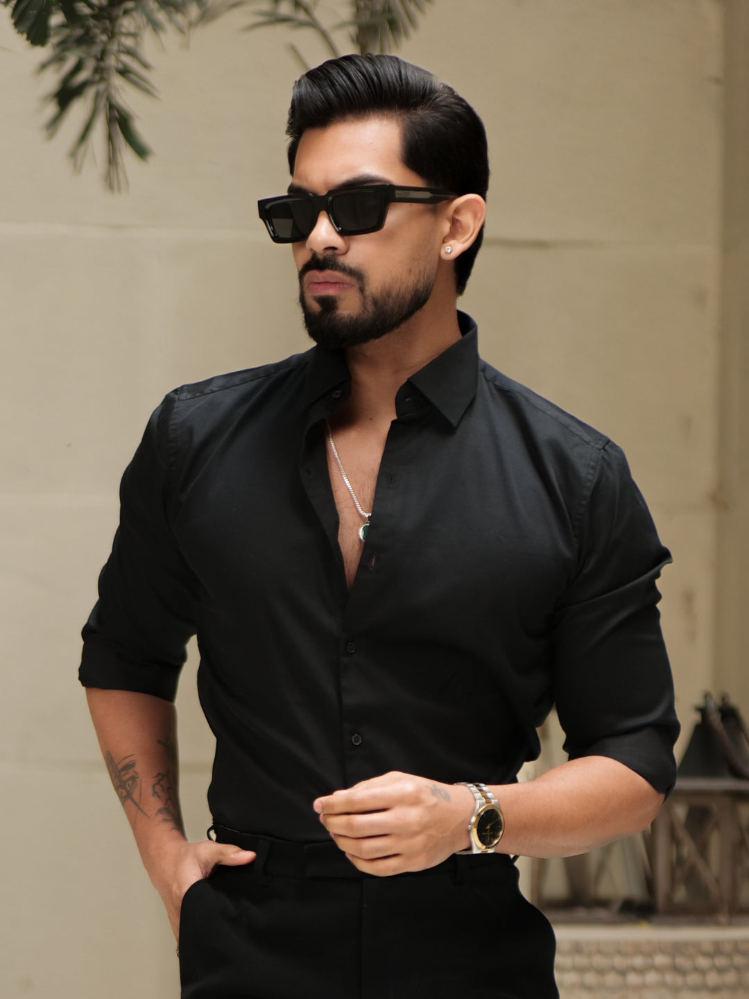 Black Stretch Shirt