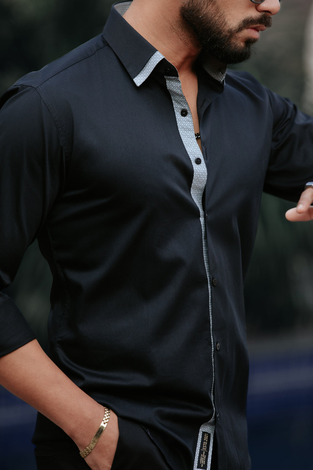 Obsidian Black Designer Shirt