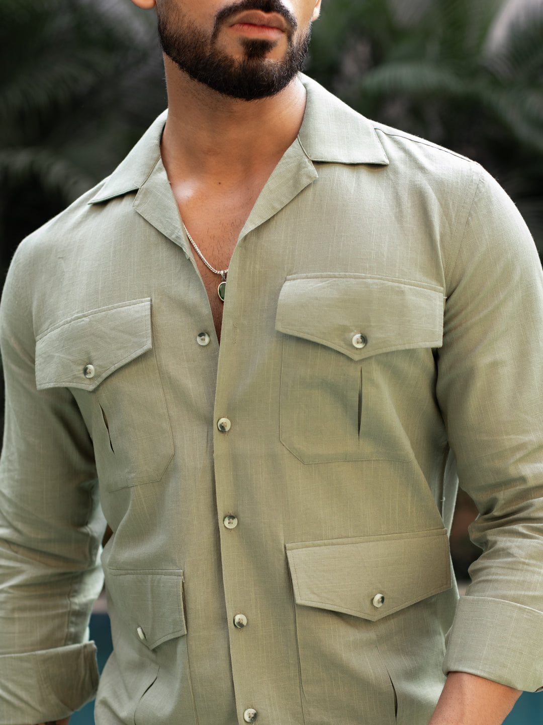 Green Safari - Italian Linen Shirt