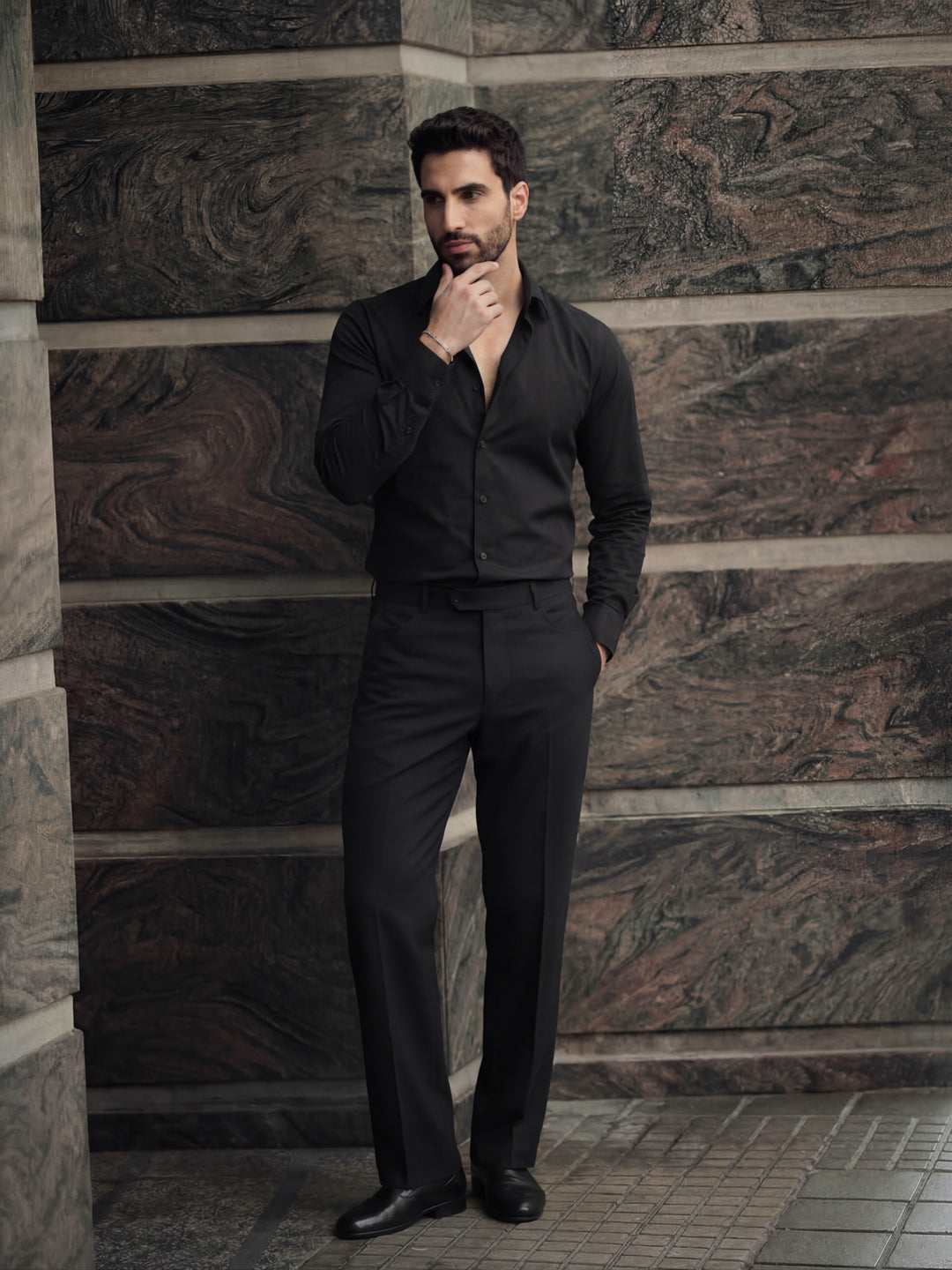 Black Regular Solid Shirt