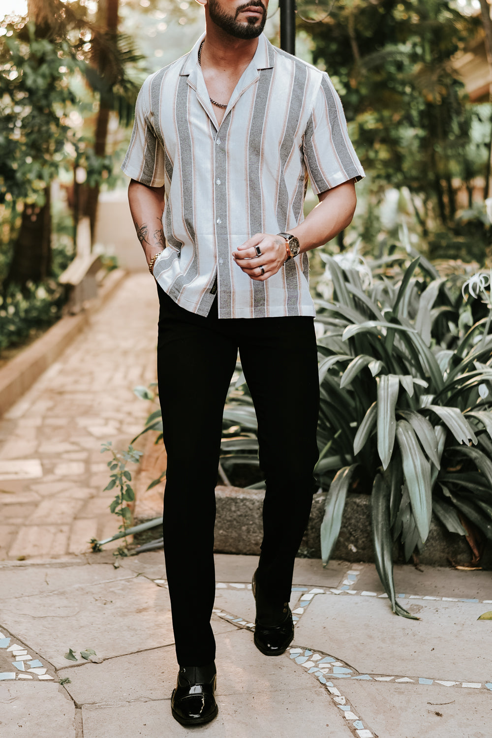 Milange Striped Shirt - Oversized