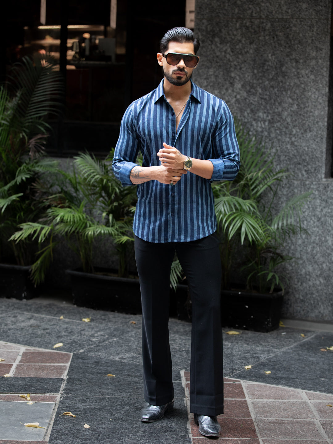 Coral Striped Shirt