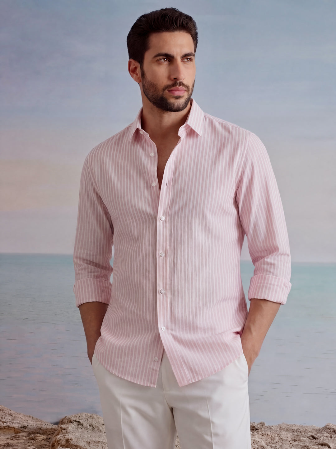 Pink Striped Cotton Shirt