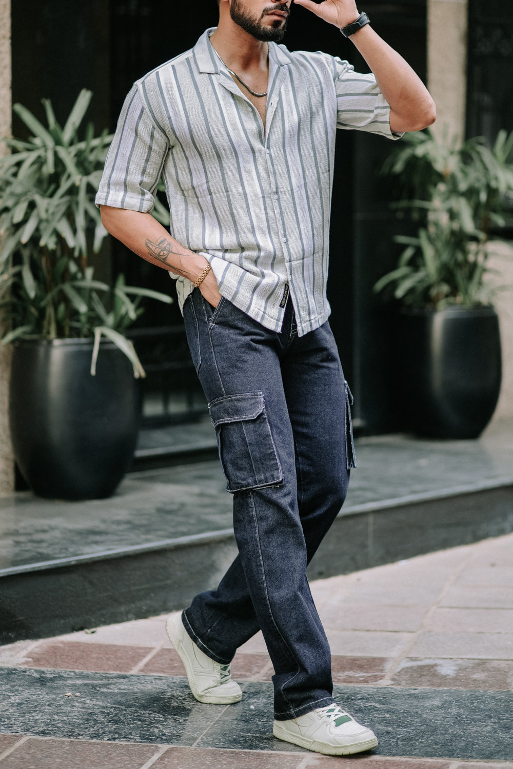 Textured Striped Shirt
