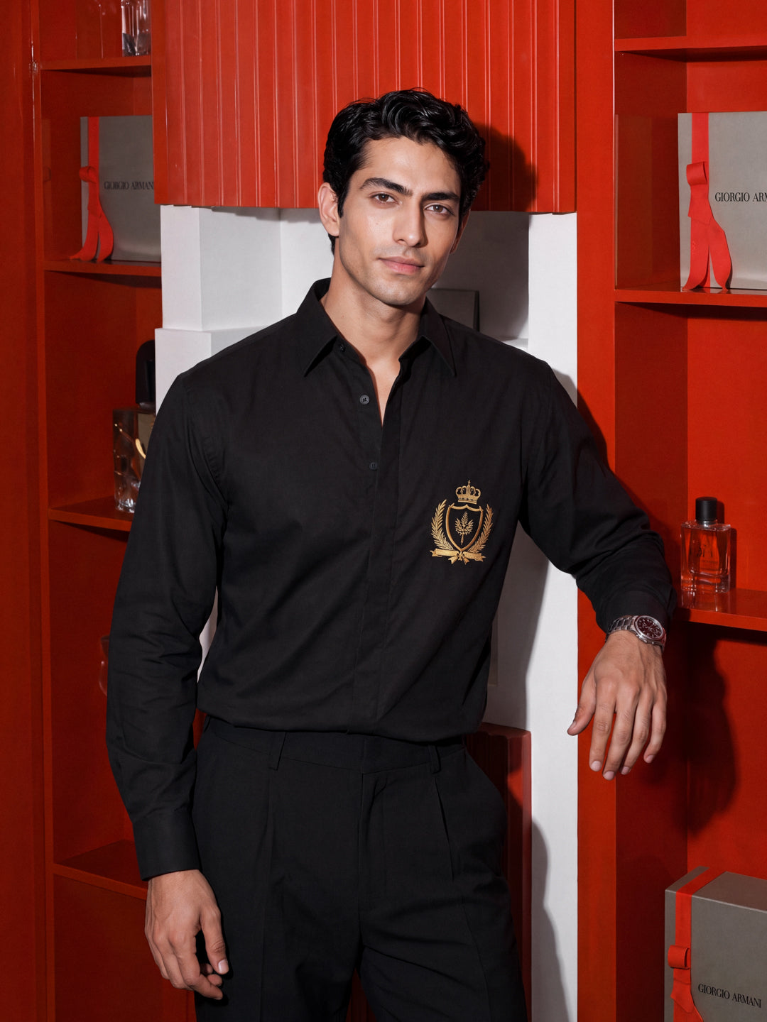 Black emblem shirt