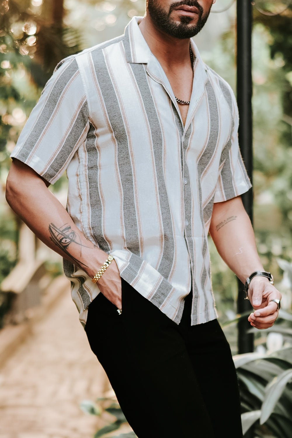 Milange Striped Shirt - Oversized