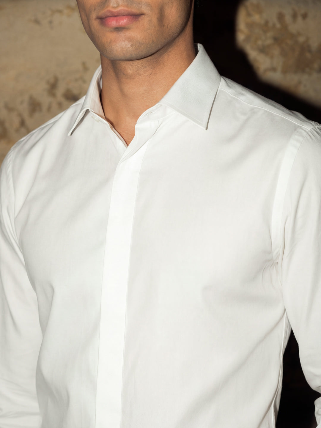 White Placket Cover Shirt