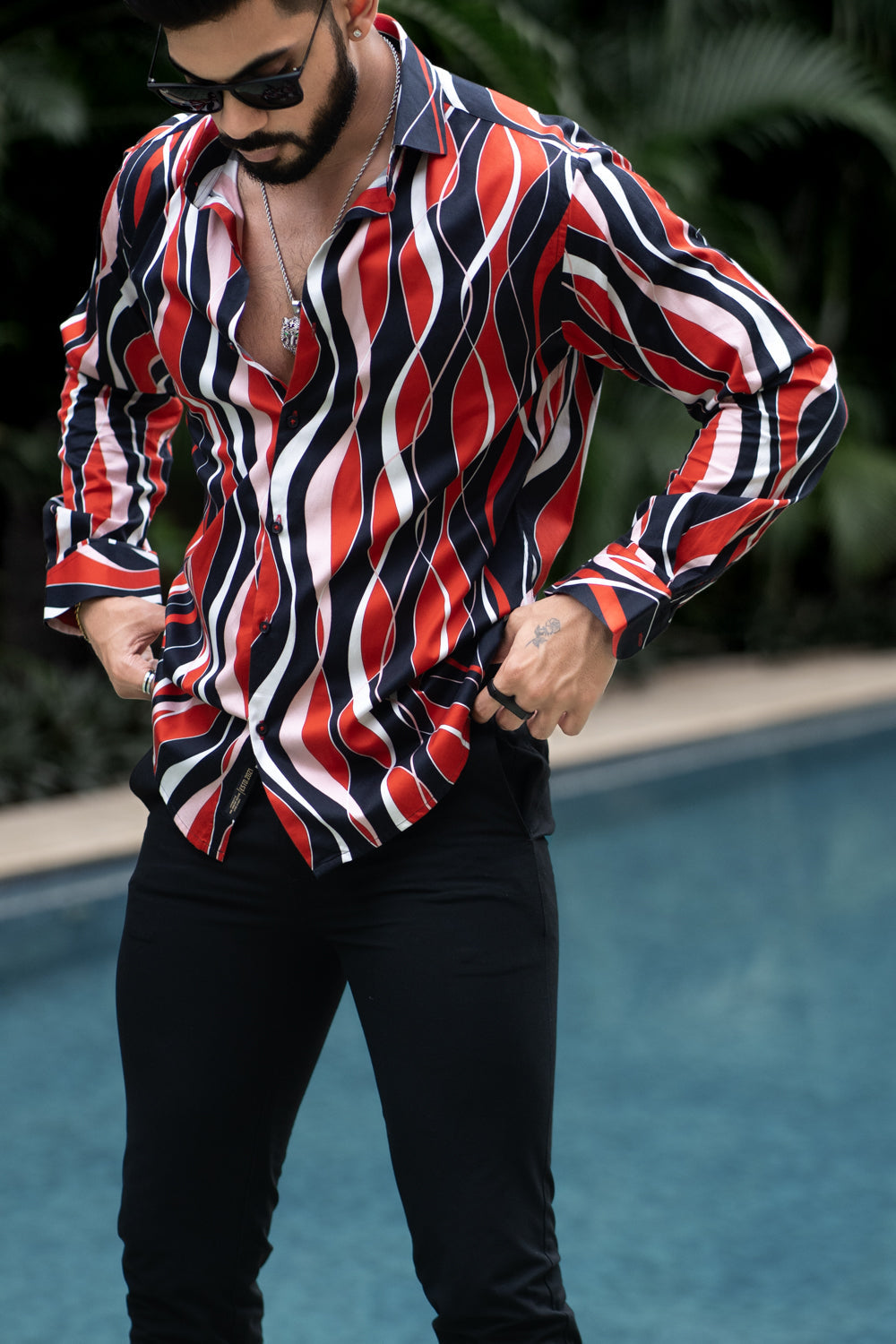 Curly Striped Printed Shirt