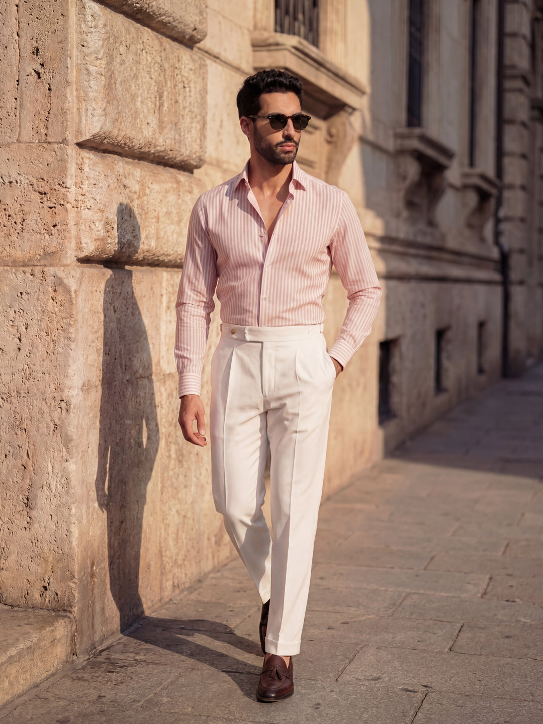 Pink Striped Cotton Shirt