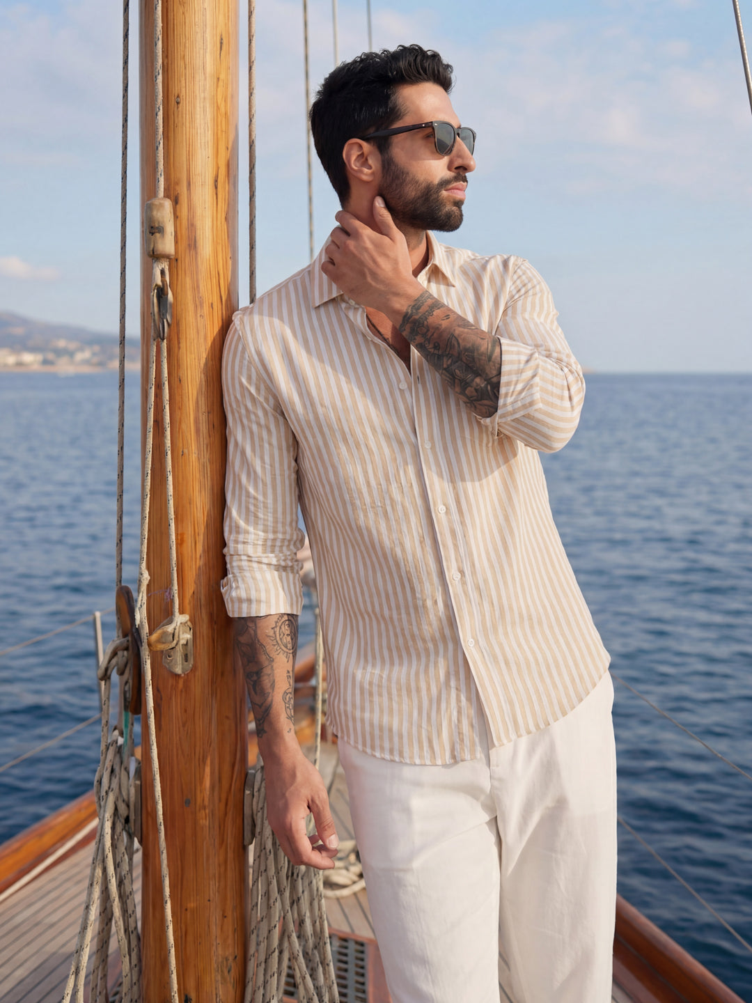 Brown Thin Stripe Shirt