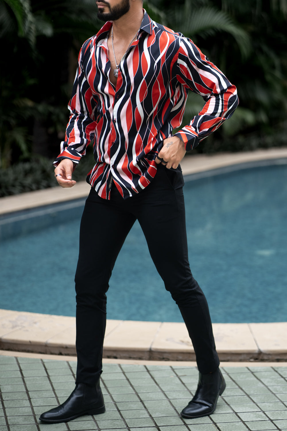 Curly Striped Printed Shirt