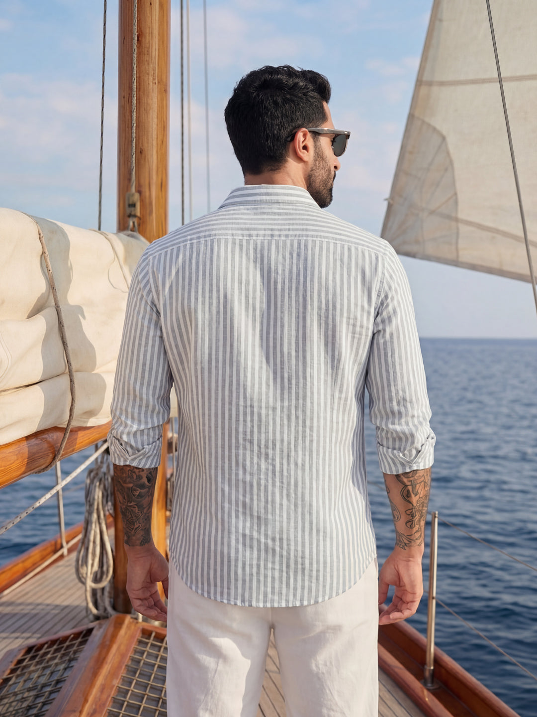 Grey Thin Stripe Shirt