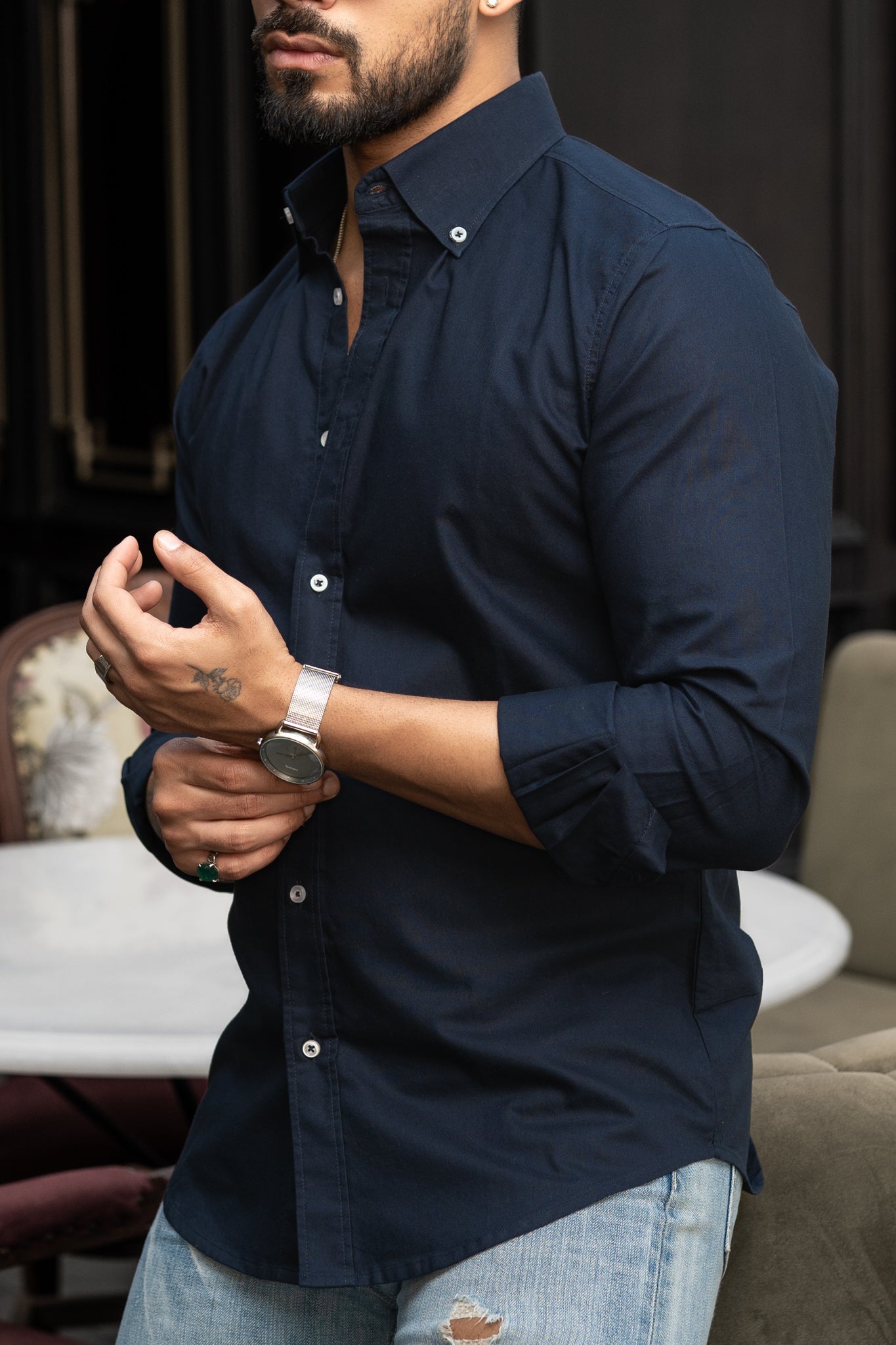 Navy Buttondown Oxford Shirt