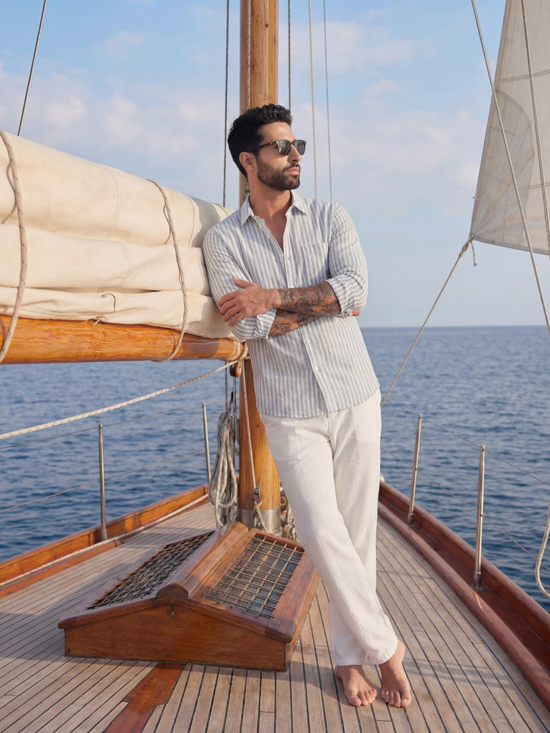 Grey Thin Stripe Shirt