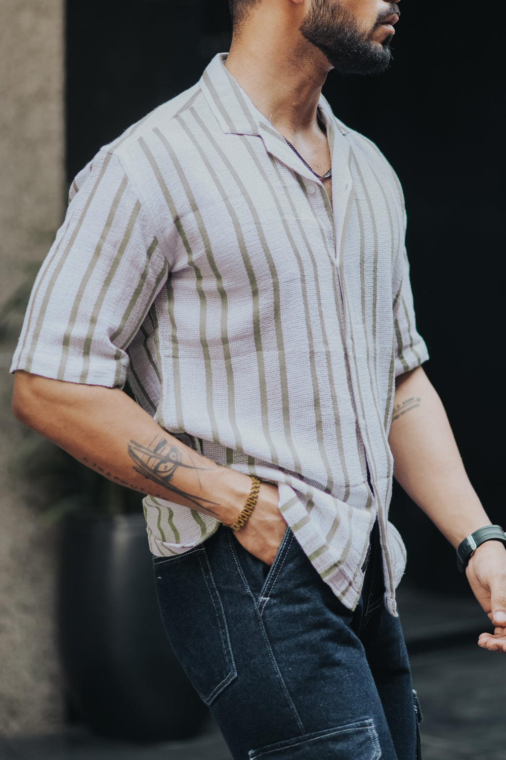 Textured Striped Shirt