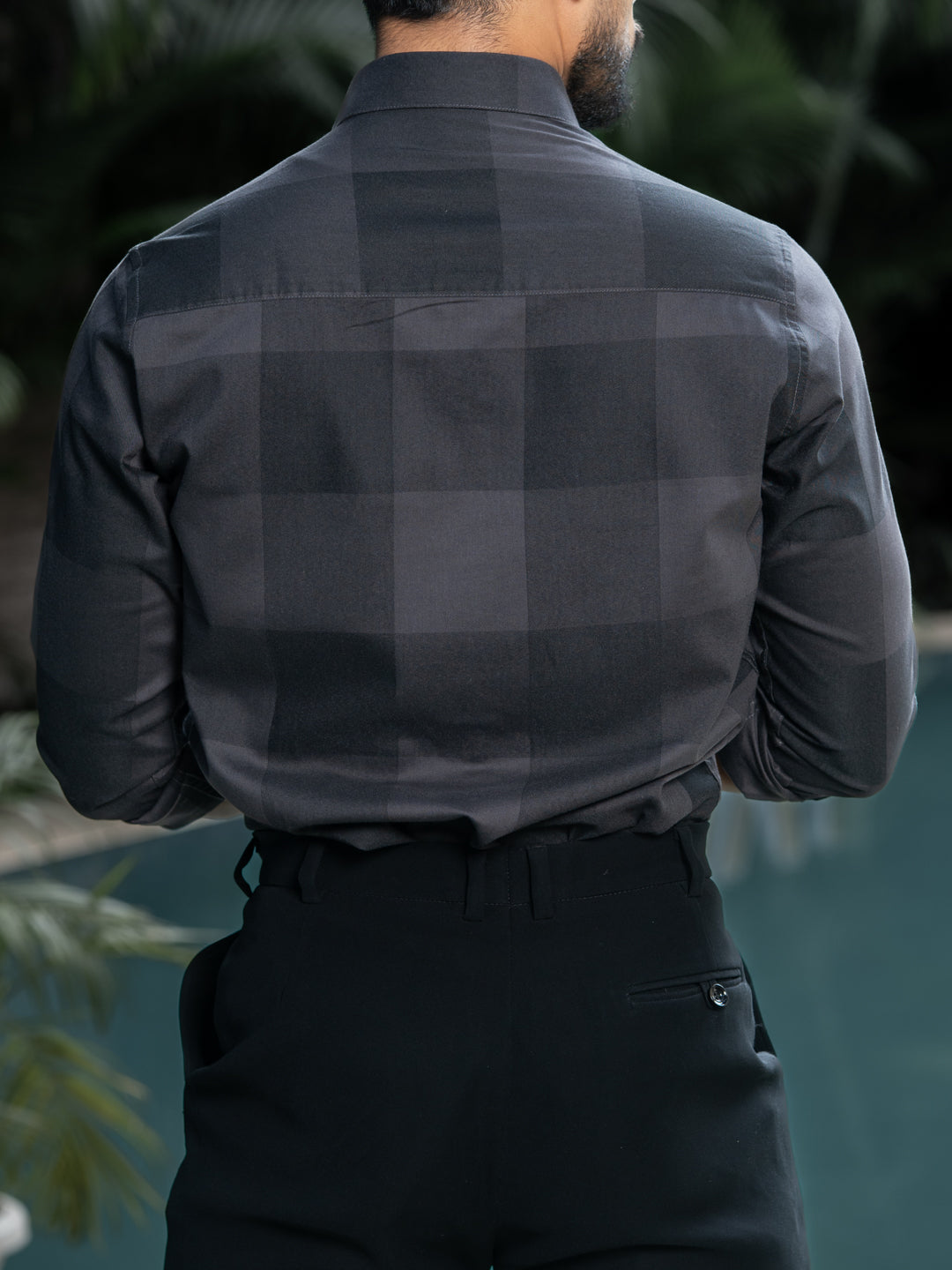 Grey Macro Check Shirt