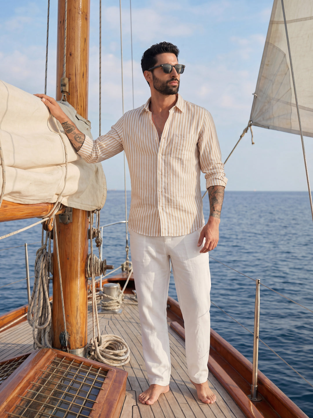 Brown Thin Stripe Shirt