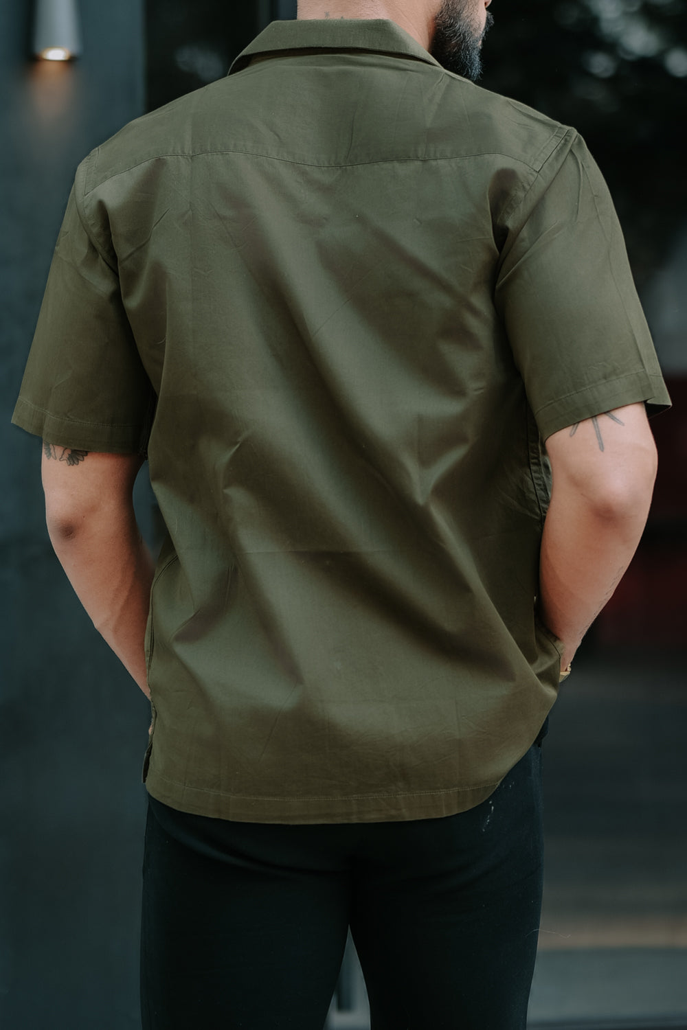 Oversized Cotton Shirt - Pickle